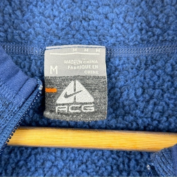 Nike ACG Blue Zip Front Fleece Long Sleeve Jacket Size Medium Women - Picture 10 of 13